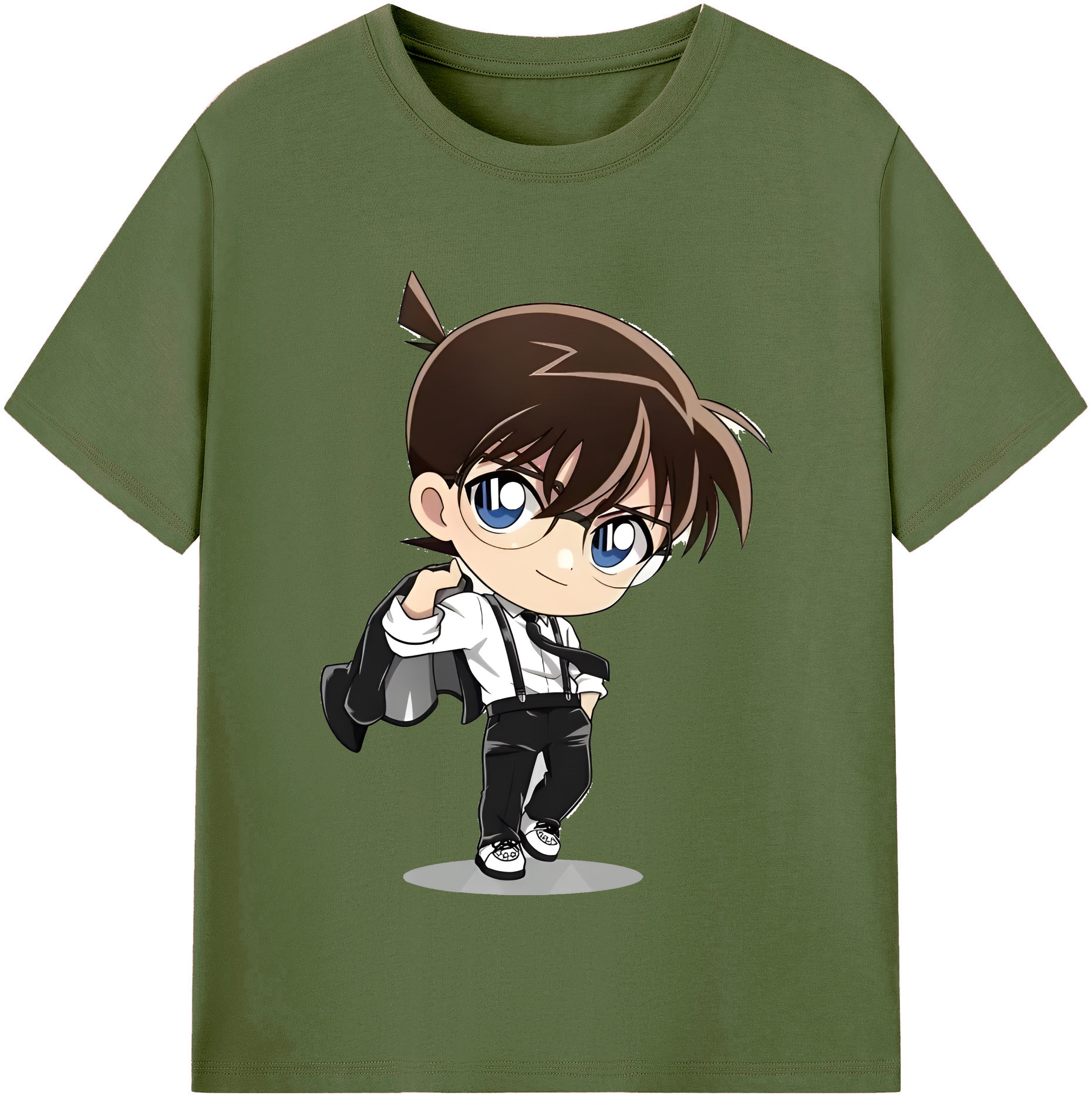 （画像用） 名探偵コナン 江戸川 コナン Detective Conan Conan Edogawa 綿100％半袖Tシャツ（フロントプリント）